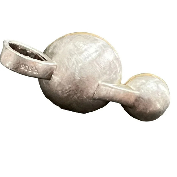 Modernist Genuine Pearl Sterling Silver Pendant - Picture 4 of 7